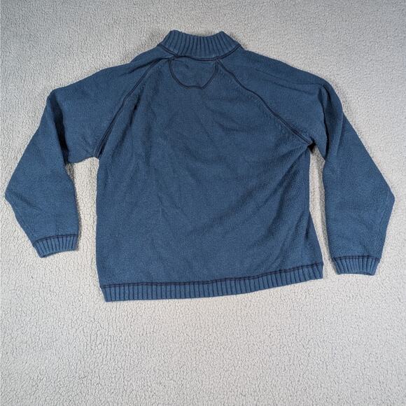 Tommy Bahama Sweater Mens Large Blue Half Zip Pullover Knit Cotton Casual - Picture 5 of 7
